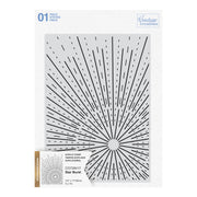 COUTURE CREATIONS - Acrylic background Stamp. "Star Burst". 5 x7in CO728417